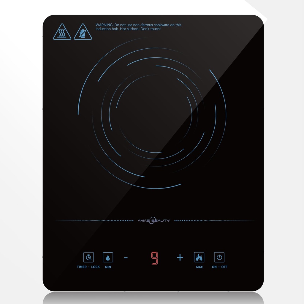 2100W Portable Induction Hob Single Induction Cooker with Safety Lock,Timer, Convenient 