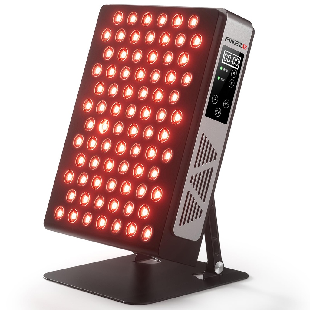 FliKEZE Red Light Panel, 78 Lamp Beads, 2 Chips (850nm, 660nm) Infrared Lamp with Timer