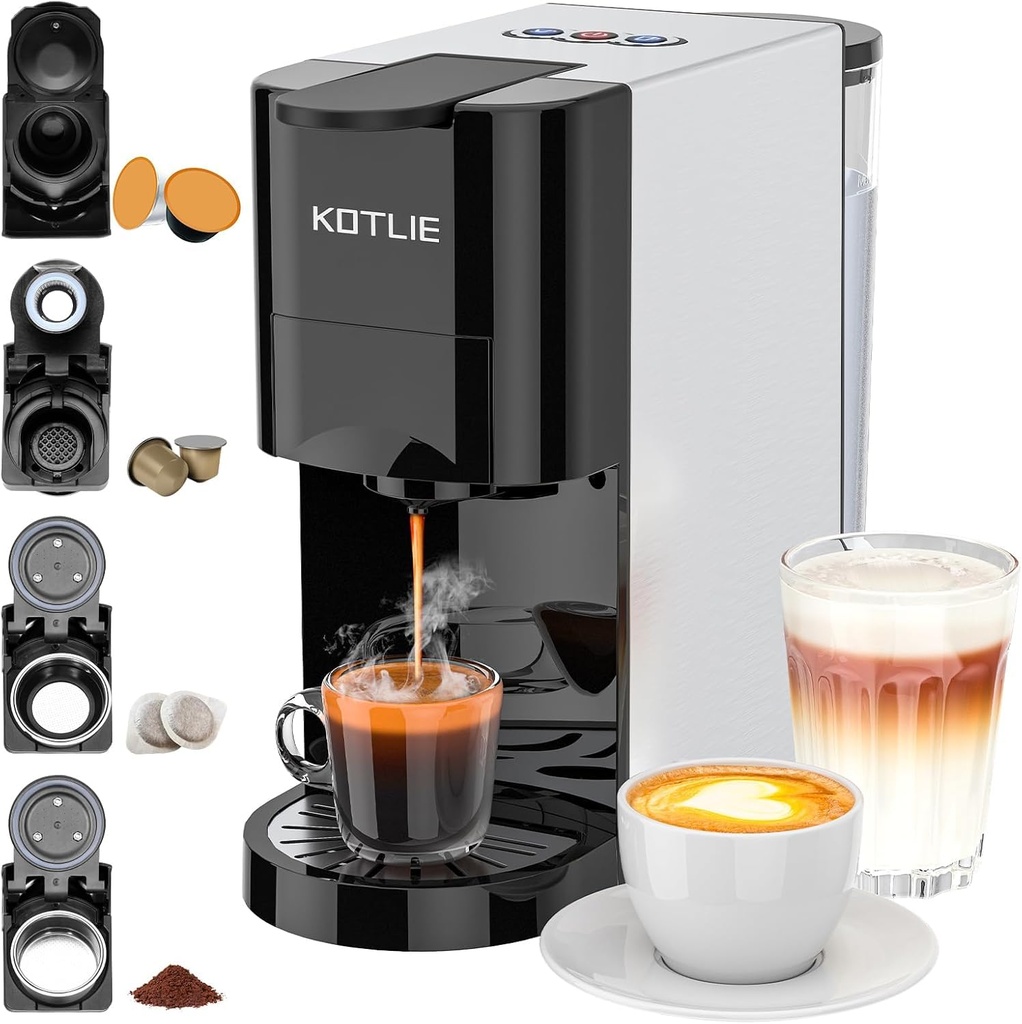 Espresso 4in1 Coffee Pods Machine for Nespresso Original/Dolce Gusto/Ground Capsule