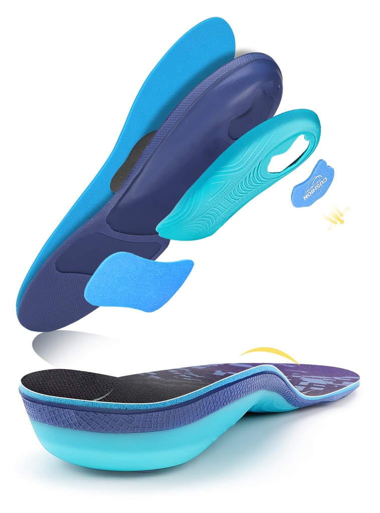 PCSsole Orthotic Insoles for Plantar Fasciitis - Arch Support Insole Women Men - Orthopedic