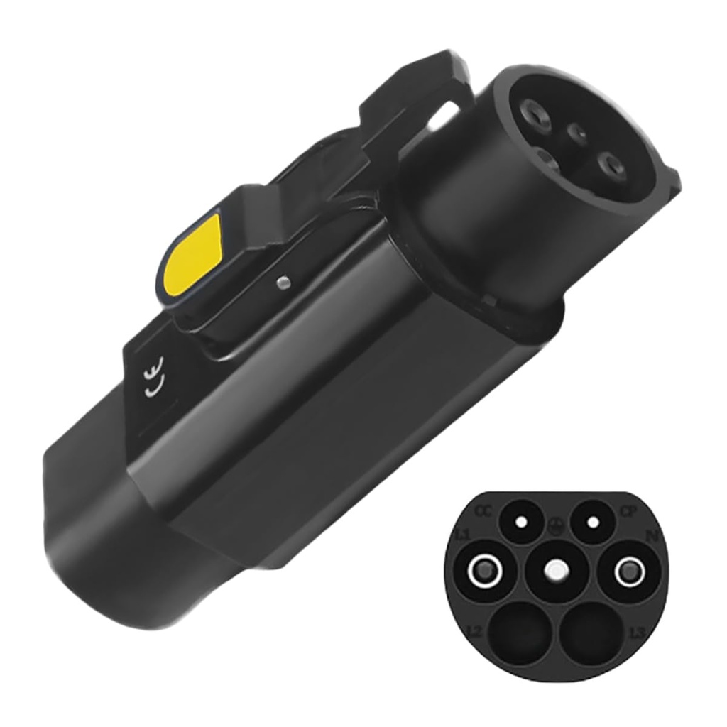 EV Charging Adapter, 32A Type 2 (IEC 62196) to Type 1 (SAE J1772) Convertor, Car Charging