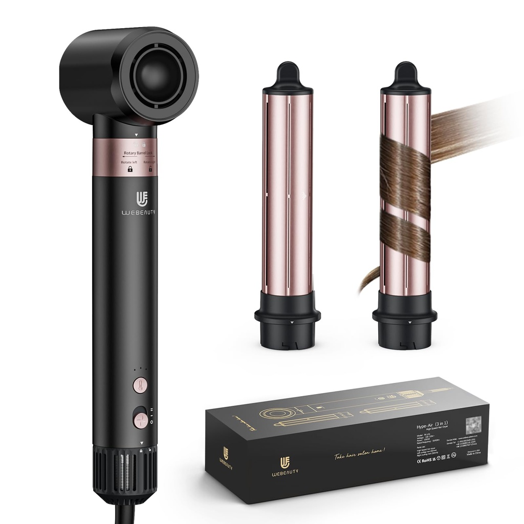 webeauty 3 in 1 Hot Air Styler,110,000 RPM, 20M/S Brushless High Speed Hair Dryer, 200 Milli