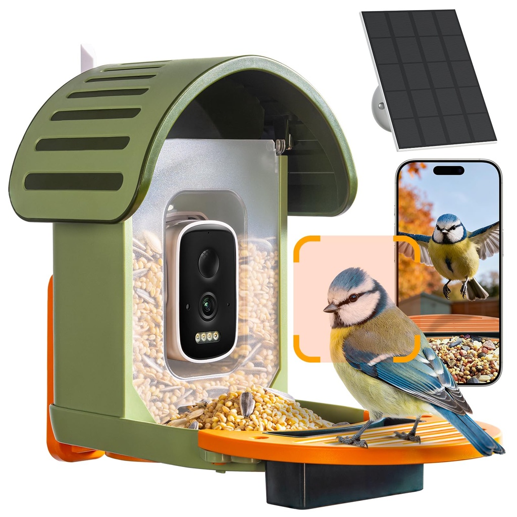 Smart Bird Feeder with Camera Blue