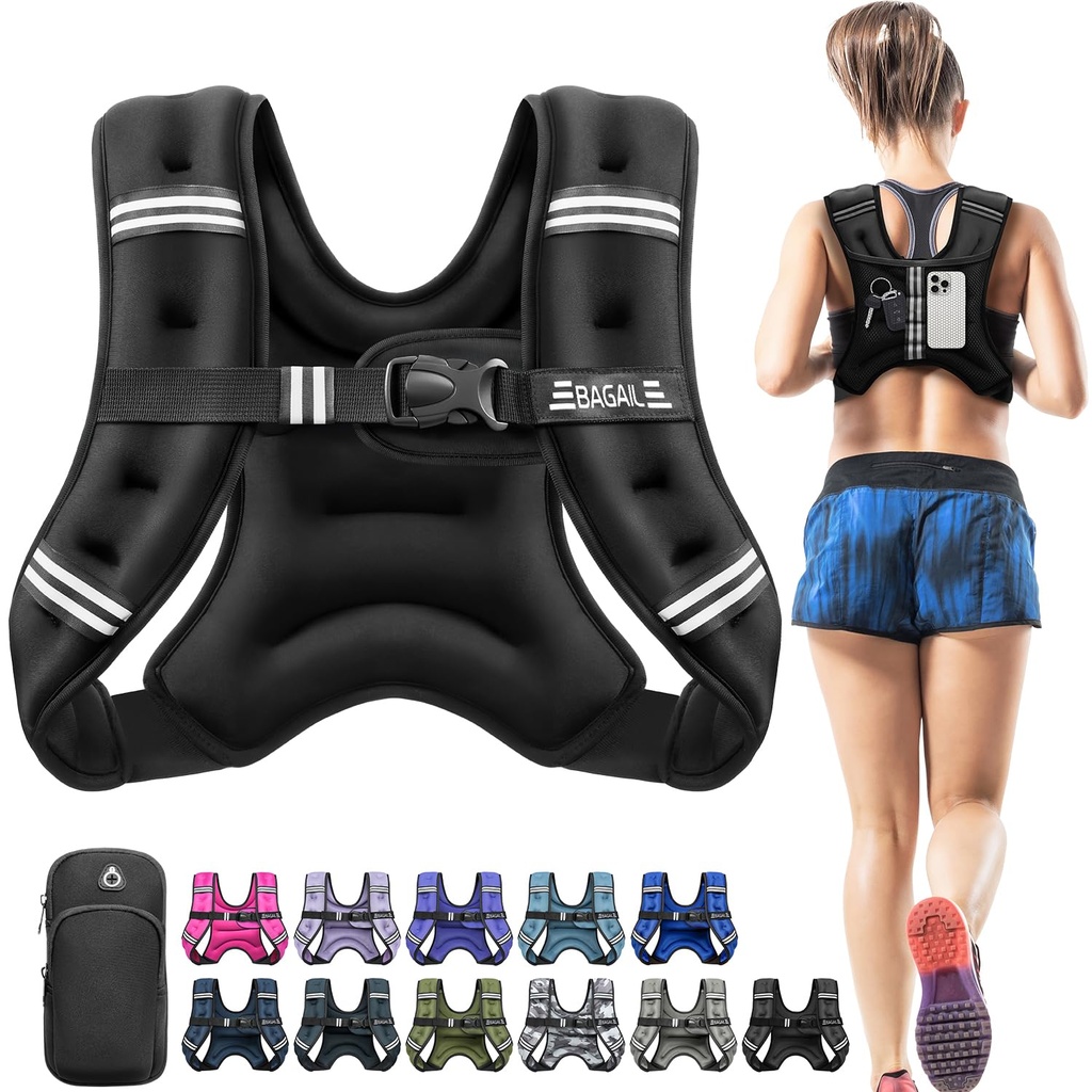 BAGAIL Weighted Vest for Strength Training, Bust Size Adjustable, Convenient Pocket, Iron S