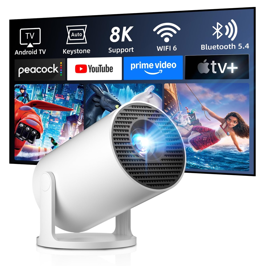 2026 Ultra Smart Projector Built-in Apps,12000 Lumens,HY300Pro+ Short Throw Projectors 4K&8