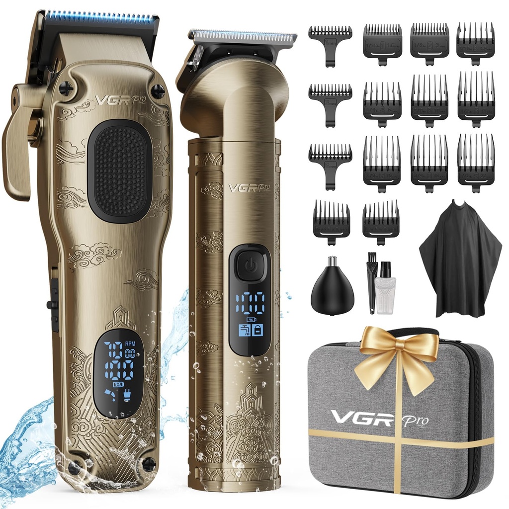 VGRPRO Hair Clippers Men Professional, Mens Clippers and Trimmers Set, USB Rechargeable Cord