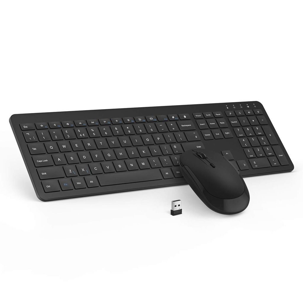 seenda Wireless Keyboard and Mouse Set, SK38 Ultra Slim Quiet USB Wireless Keyboard and Mous