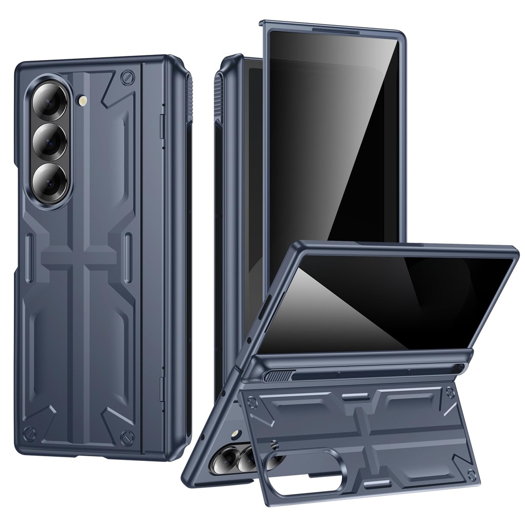 Samsung Galaxy Z-Fold-6 Case: Slim Hinge Stand Case with Screen Protector S Pen Holder