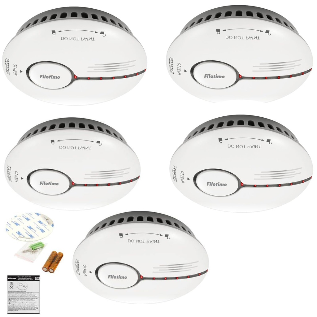 Smoke Alarm, Fire Alarm Smoke Detector with LED Indicator&Test/Silence Button