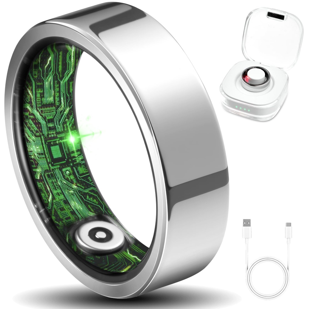 Smart Ring for Women Men Fitness Ring with Step Counting, Heart Rate, Blood Oxygen