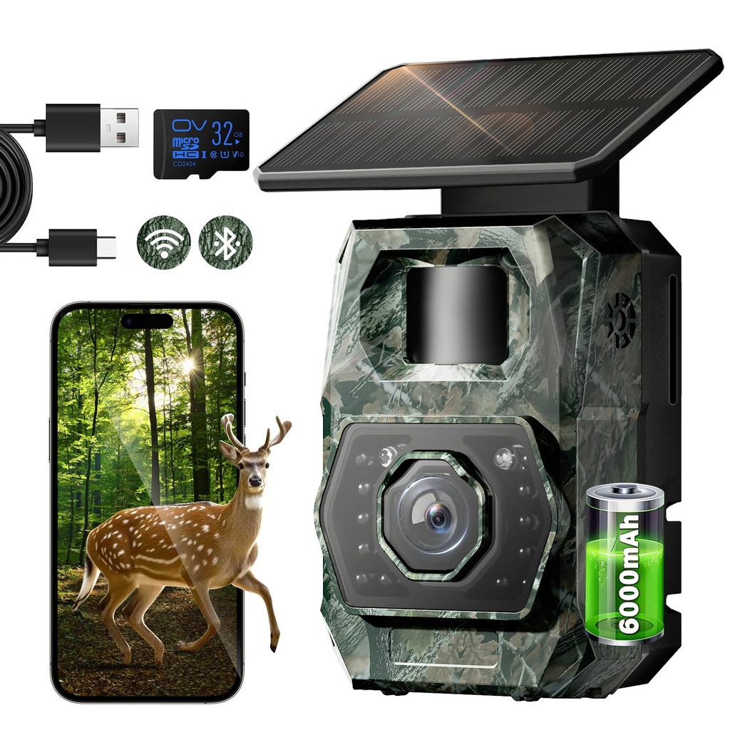 Wildlife Camera Trail Camera WiFi - Wildlife Cameras with Night Vision Motion Activated 