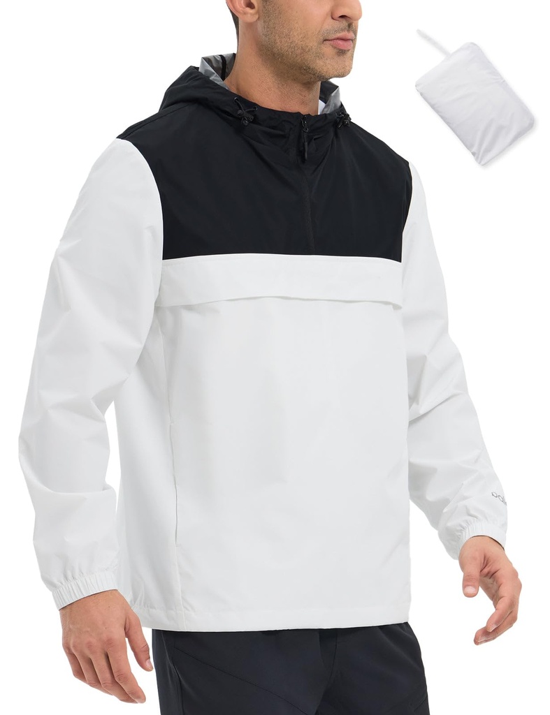 baleaf Men's Waterproof Jacket Hiking Sports Running Cycling Jackets with Kangaroo Pocket XXl