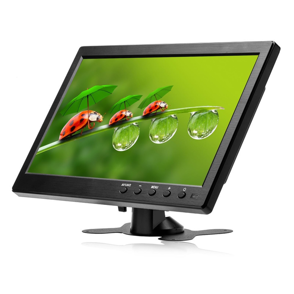 NHOPEEW 10.1 inch Screen Small Portable Monitor, HD 1024x600 with AV/VGA/HDMI/BNC Input Video
