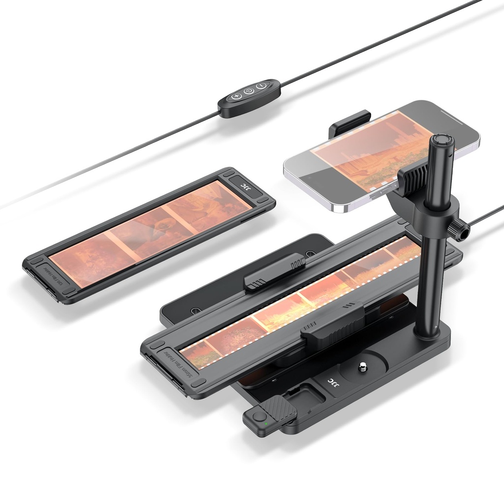 JJC Mobile Film Digitizing Adapter Set With Slide Viewer Light Pad - Convert 35mm/120 Negatives