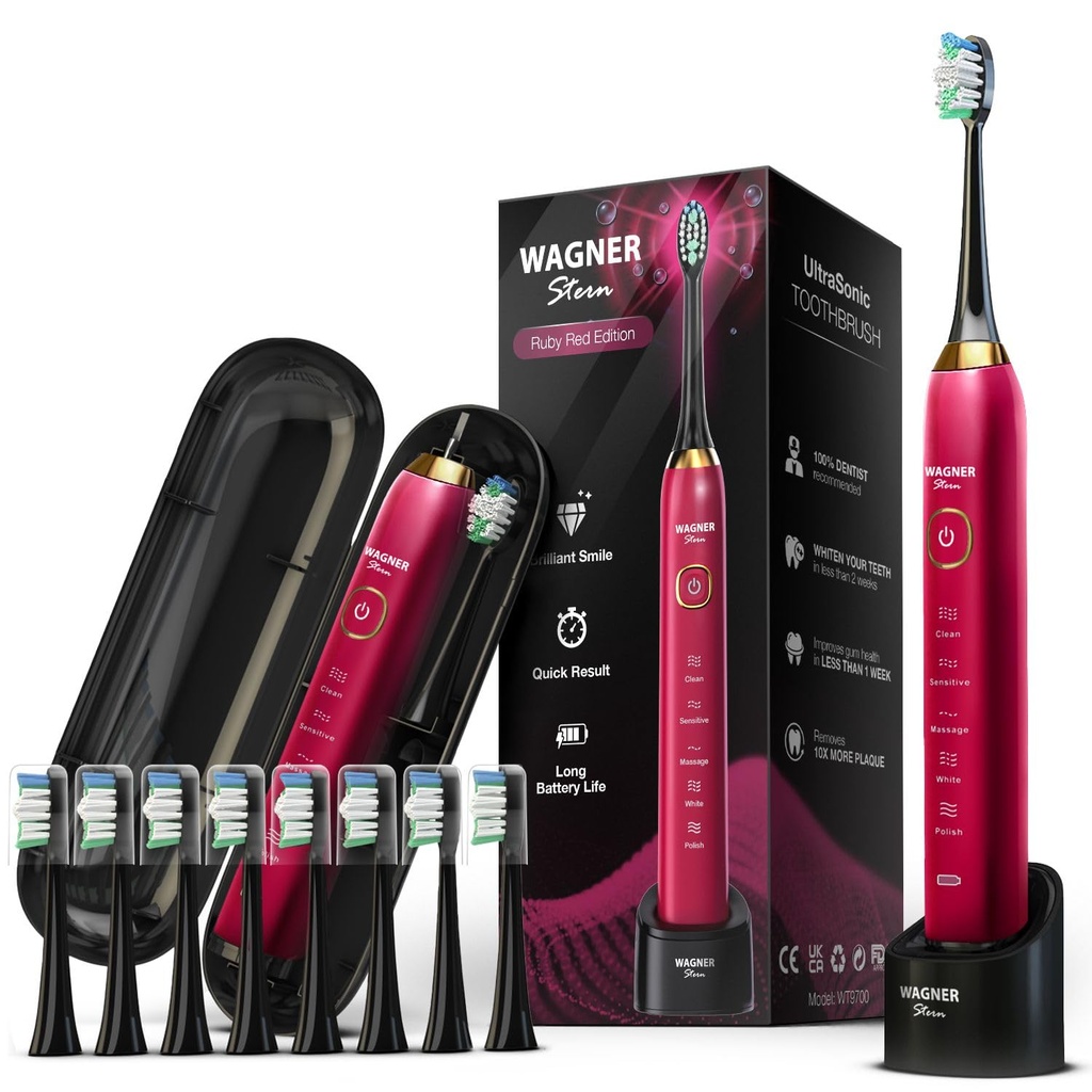 Wagner Stern Emerald Green Edition ultrasonic whitening Electric Toothbrush Features Five Br