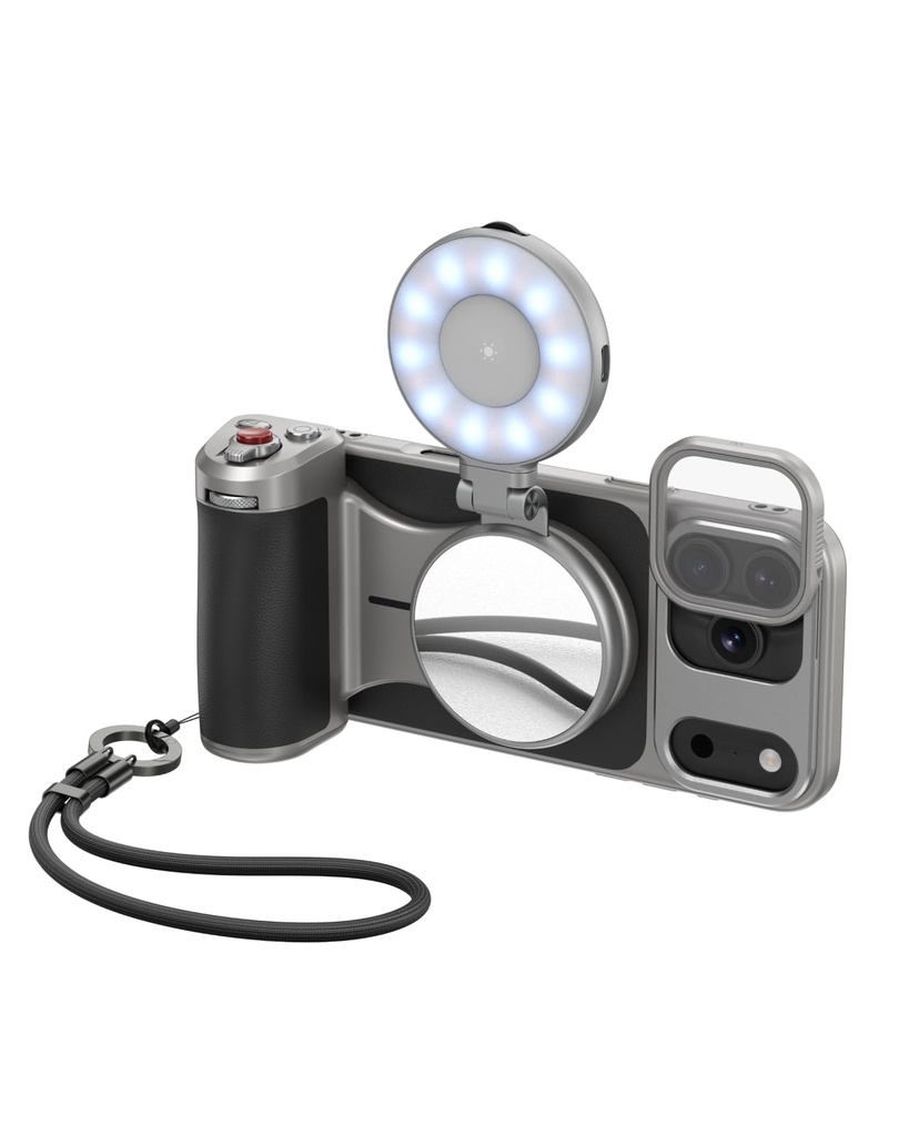 TELESIN Master Grip Kit for iPhone 17 Pro, Magnetic Phone Camera Grip with C03 Selfie Light