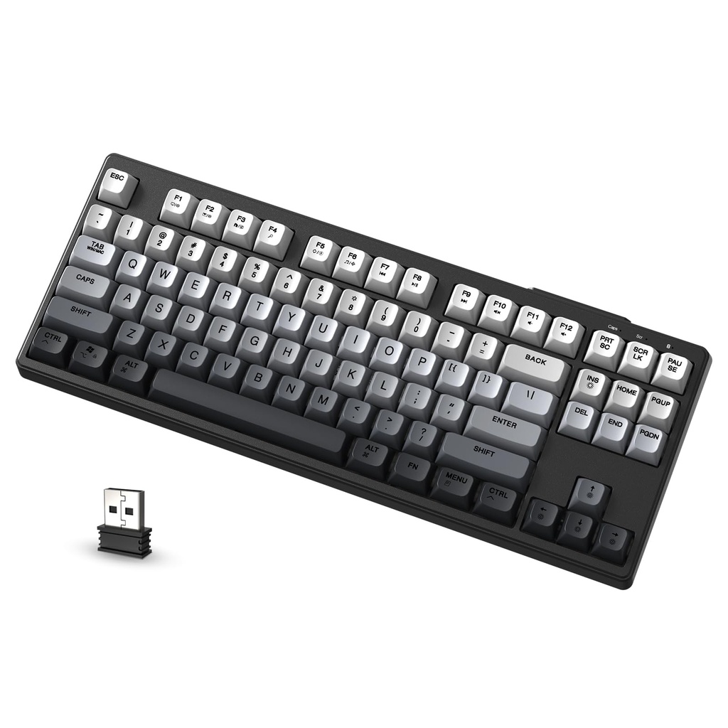 ATTACK SHARK X FREEWOLF M87 80% Wireless Gaming Keyboard, 87 Keys TKL Rainbow Backlit Mechanical