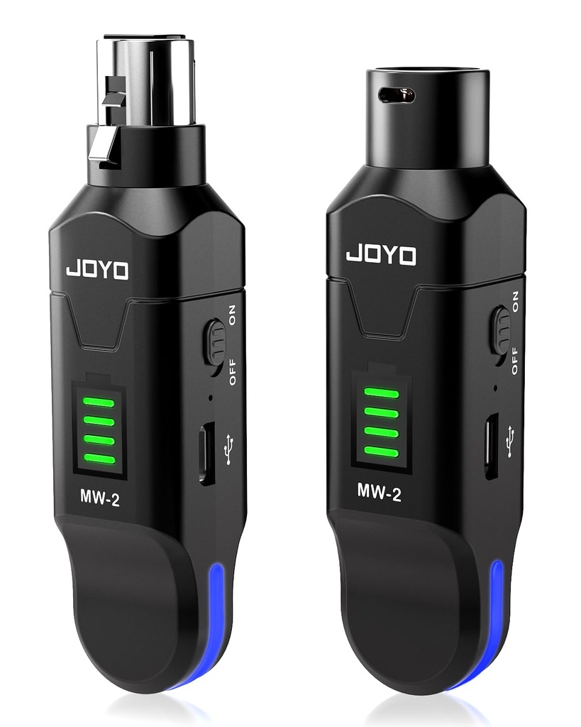 JOYO 2.4GHz Wireless Microphone System 4-Channel XLR Transmitter & Receiver Dynamic/Phantom