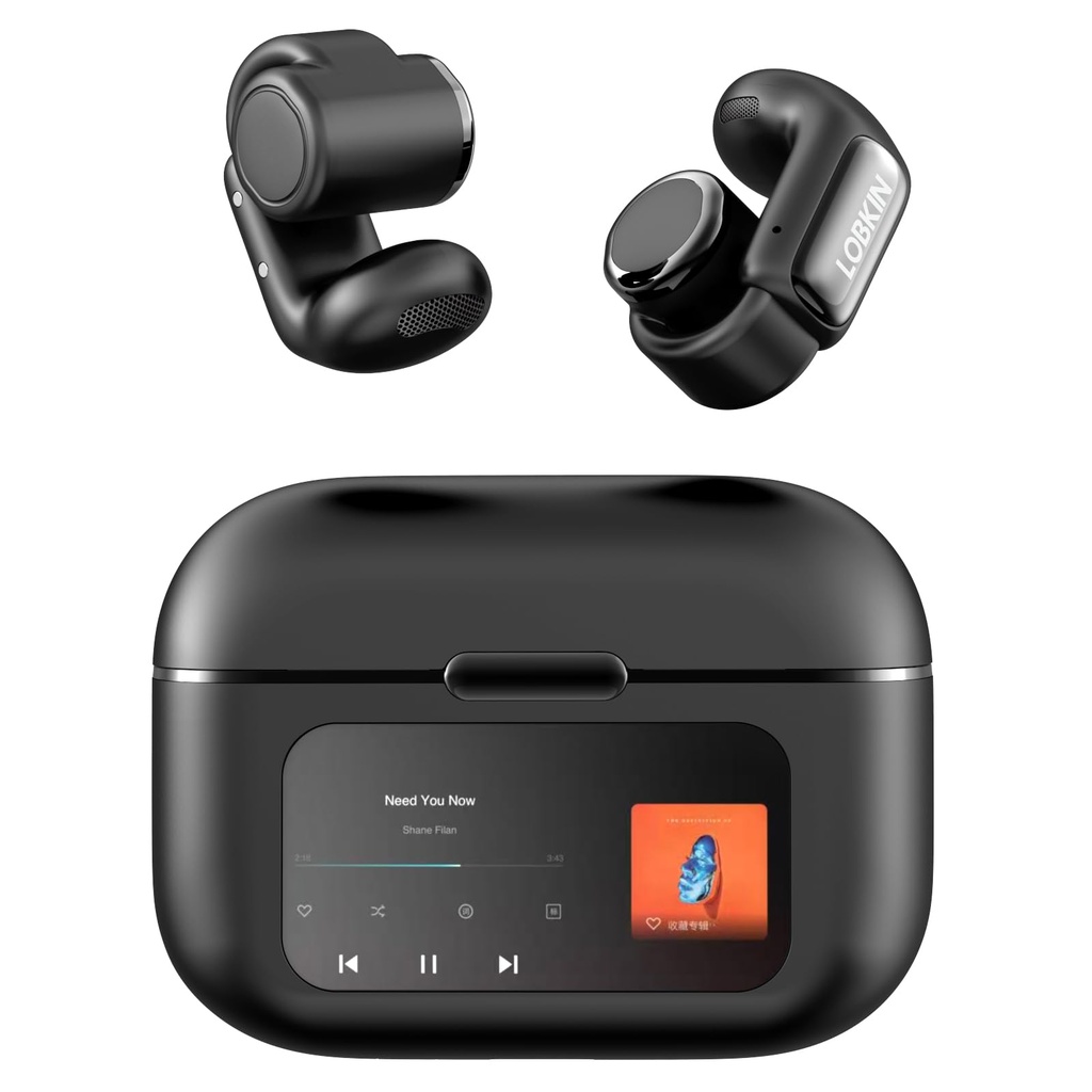 LOBKIN Open Ear Headphones, Clip On Earphones, Wireless Earbuds Bluetooth 5.4, Open Ear Ear