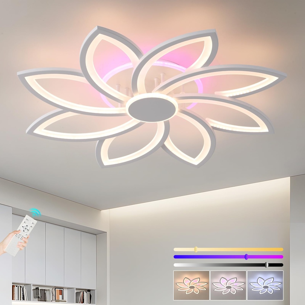 ZAITINZ LED Ceiling Light Dimmable,70W White Modern Flush Ceiling Lights with Remote Contro