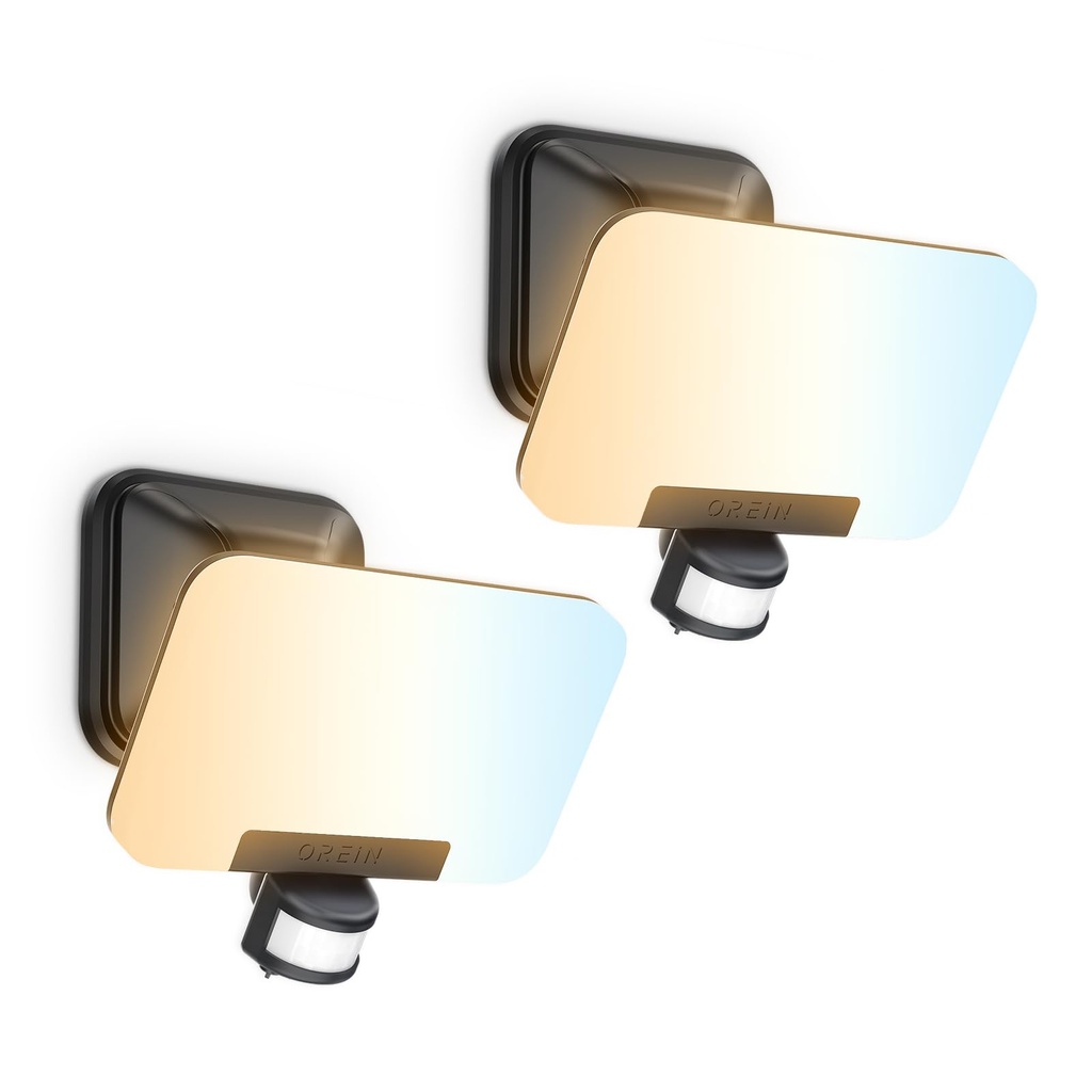 OREiN Outside Lights with Sensor, 24W Security Light, 2800LM Flood Lights Outdoor