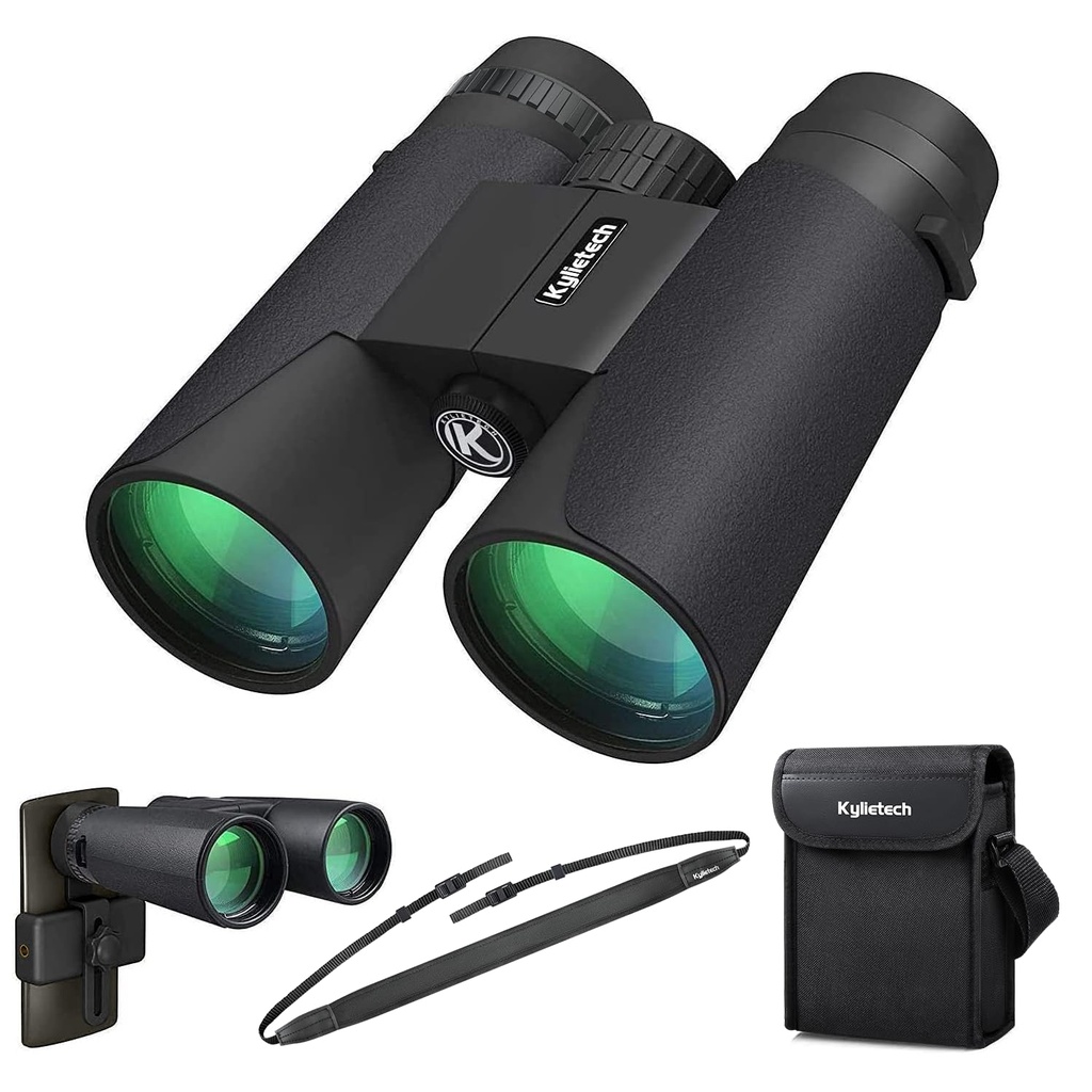 Kylietech High Power 12x42 Binoculars for Adults with BAK4 Prism, FMC Lens, Fogproof 