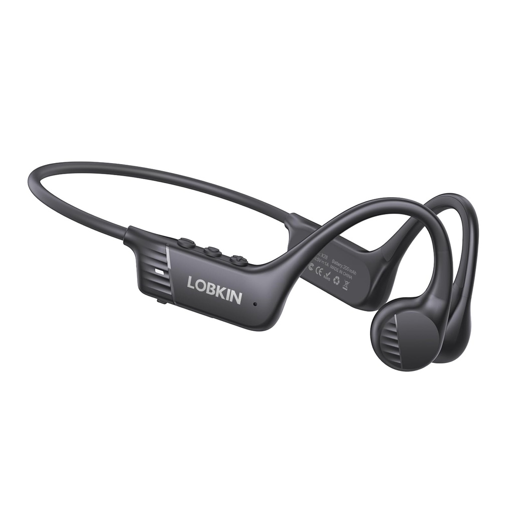 LOBKIN Bone Conduction Headphones, Open Ear Headphones Bluetooth 6.0 Wireless with Mic