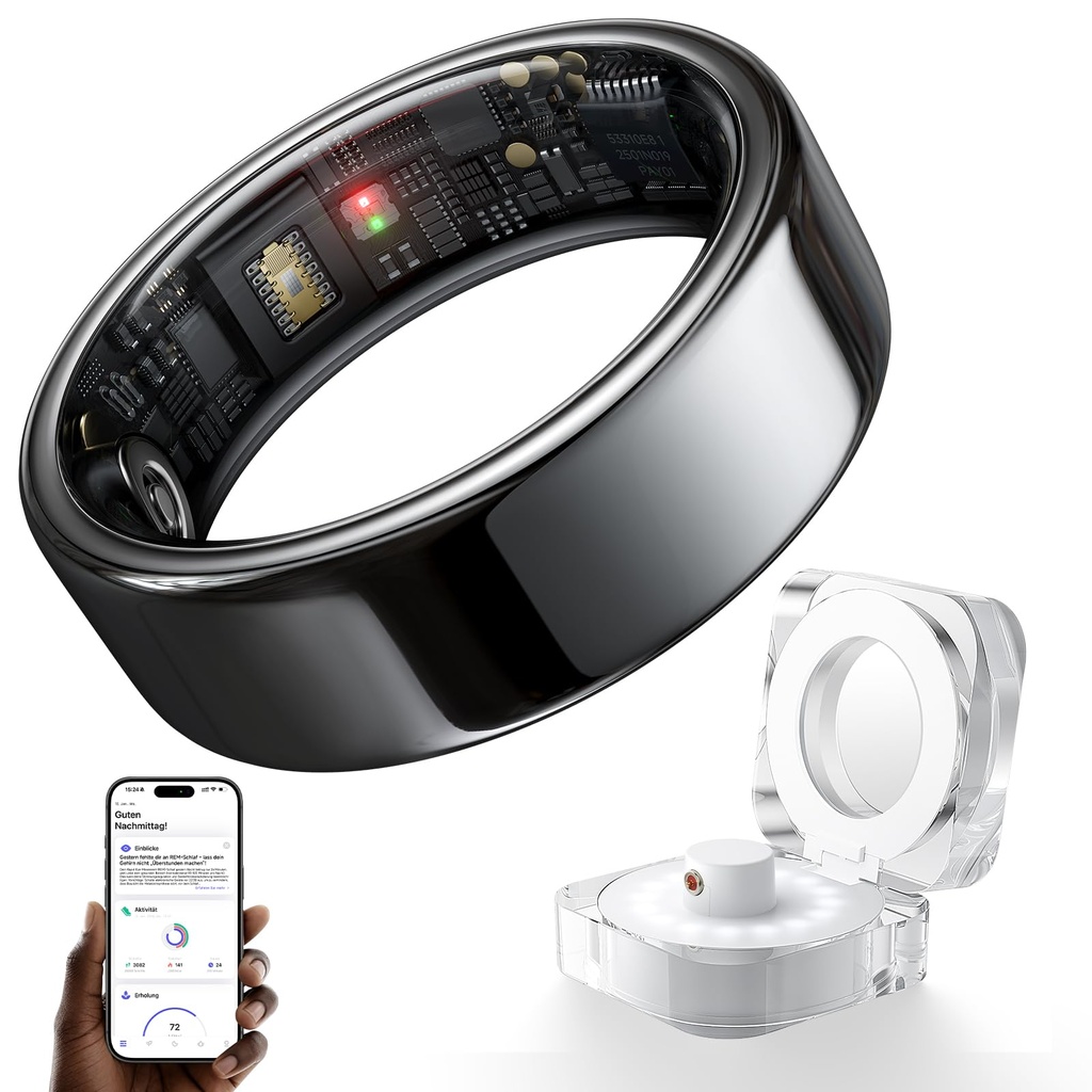 HOU AI Smart Ring for Women & Men, Fitness Tracker & Health Monitor, Sleep Tracking & Stress