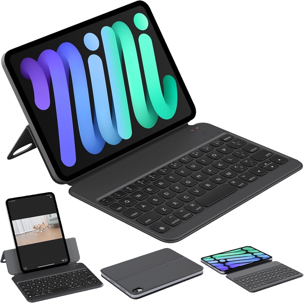 HOU Keyboard Case for iPad Mini 7th (A17 Pro, 2024) & 6th (2021) 8.3-inch