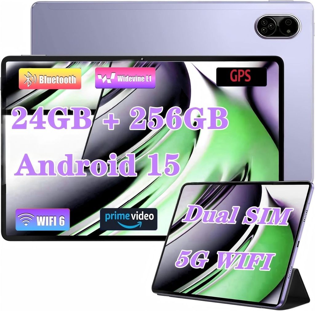TANYIMING Android Tablet 10.1" inch, 4G LTE Dual SIM, 24GB RAM 256GB Storage,Supports exten