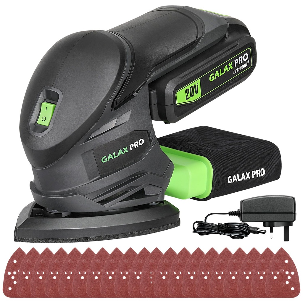 GALAX PRO Cordless Sander 20V, Detail Sanders, 20Pcs Sandpapers,12000 RPM Sanders with Dust