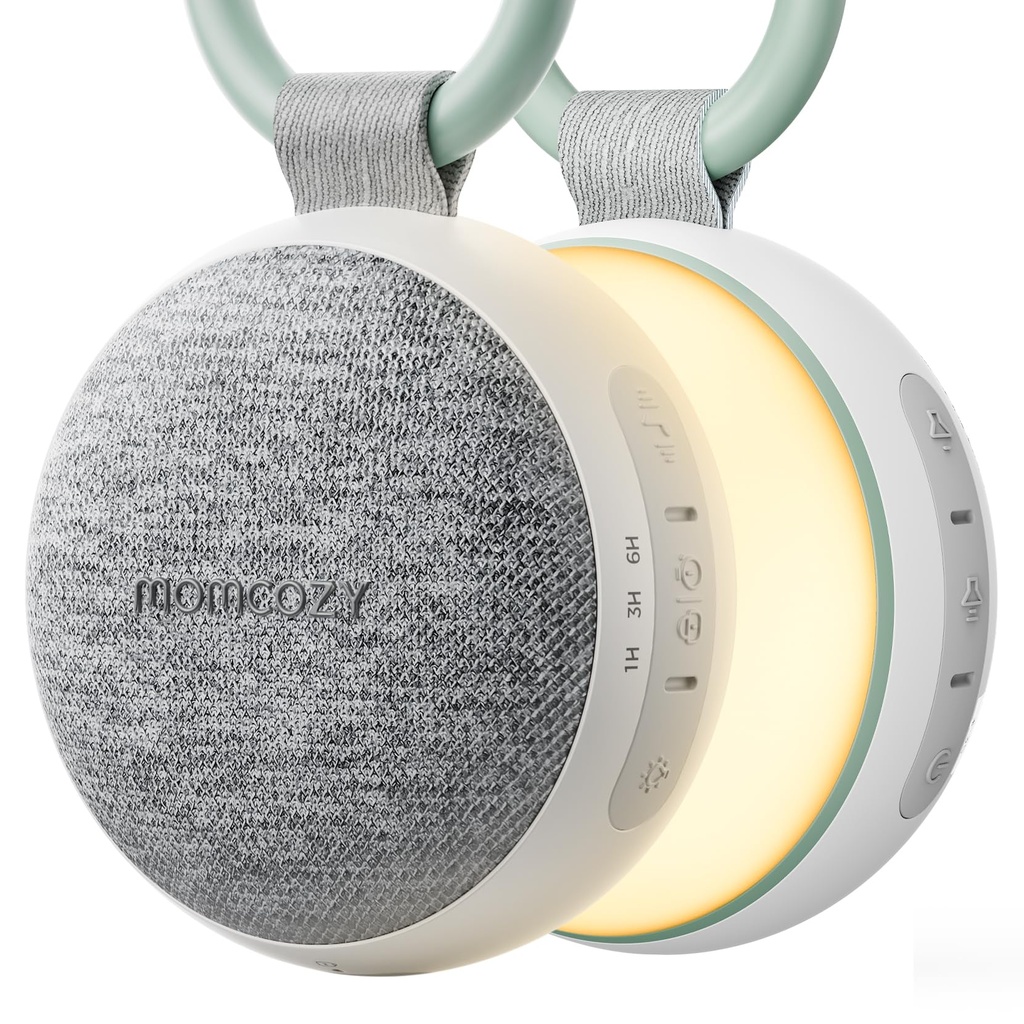 Momcozy Portable Sound Machine with Night Light, White Noise Sound Machine for Baby, 20 Soo