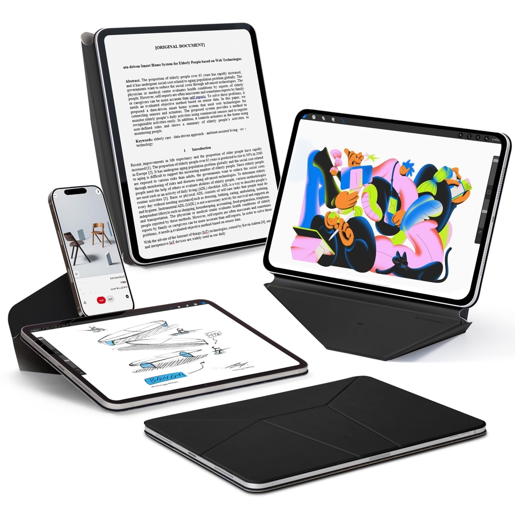 MOFT Dynamic Folio Case for iPad Pro 12.9 inch (6th/5th/4th Generation, 2022/2021/2020), Si