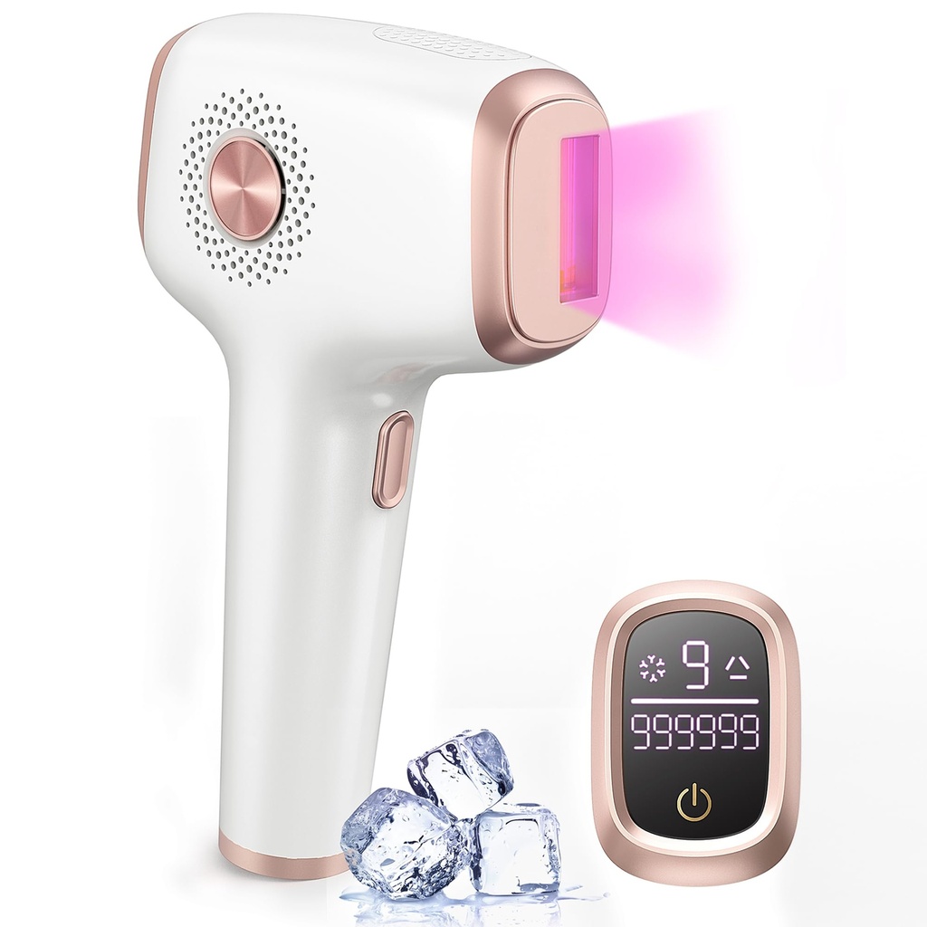 INNZA IPL Hair Removal Device with Ice Cooling Function,999999 Flashes 9 Level Painless Long