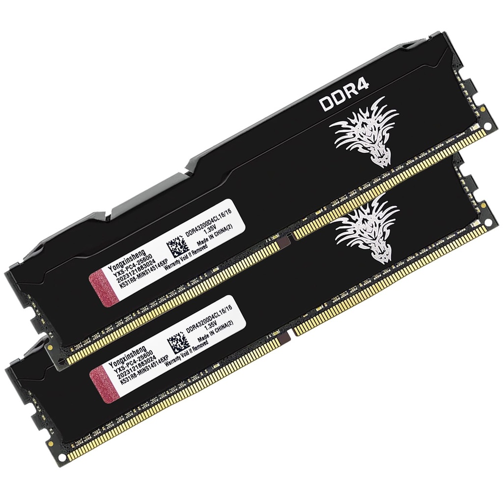 DDR4 3200MHz 32GB Kit (16GBx2) Desktop RAM PC4-25600 UDIMM Non-ECC Unbuffered 1.35V 288 