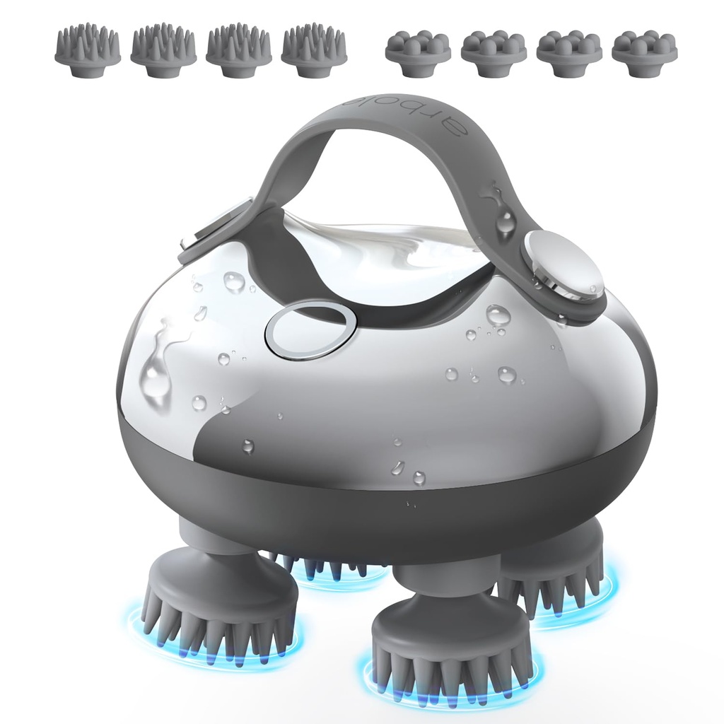 arboleaf Head Massager Scalp, Electric Scalp Massagers IPX7 Waterproof, Hair Massager with 8