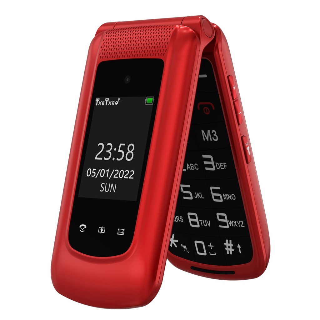 Senior Mobile Phone with Big Buttons, GSM Sim Free Unlocked Basic Cell Phones Easy to Use, F
