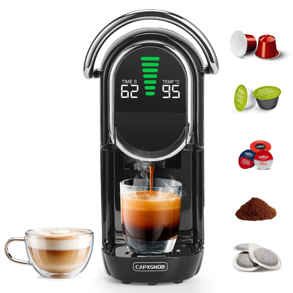 Magician1 Mini Multi-Capsule Coffee Machine 5-in-1 for Nespresso, Dolce Gusto, Starbucks, ES