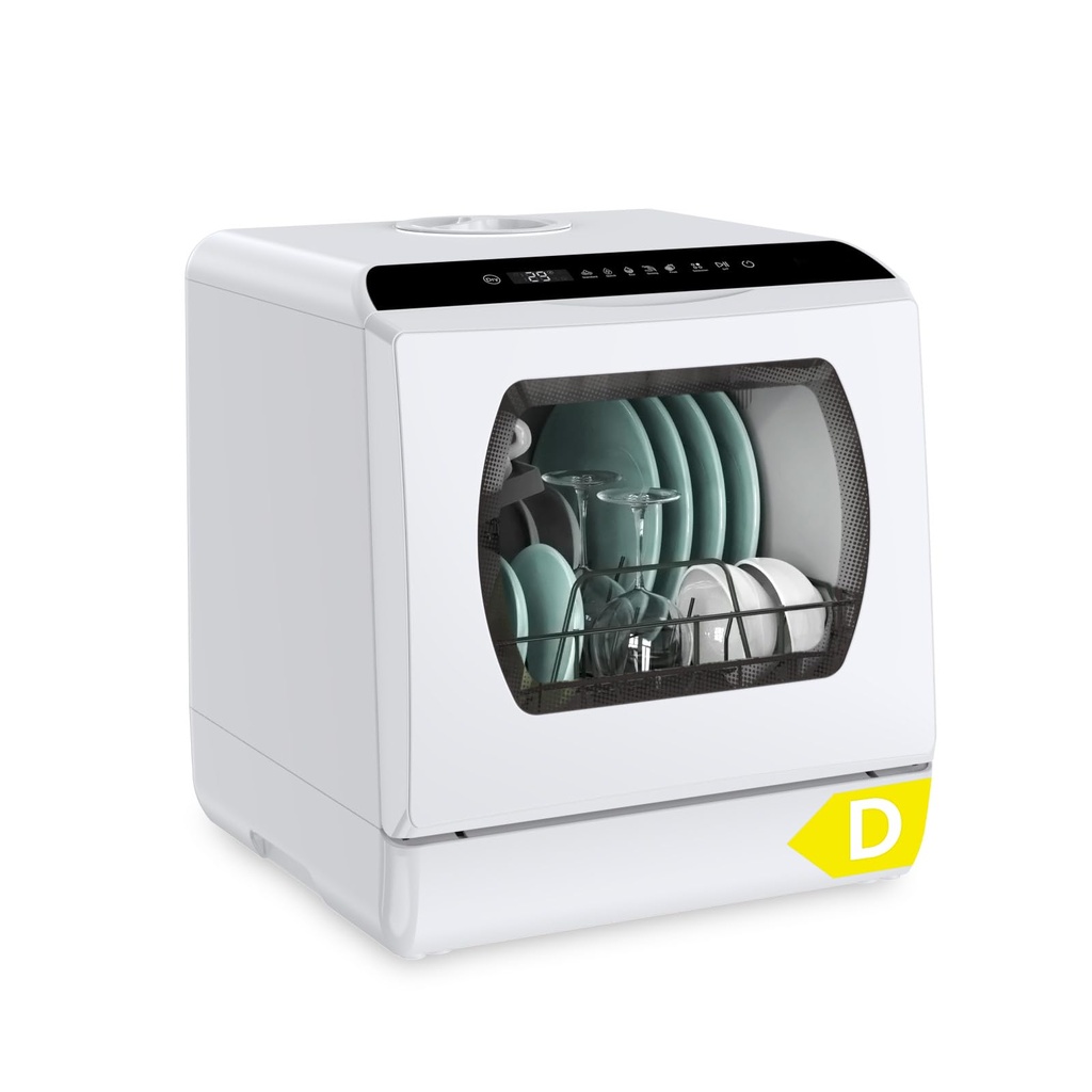 Hermitlux Table Top Dishwasher for 5 Place Settings (5L Tank), Tabletop Dishwasher no Plumbi