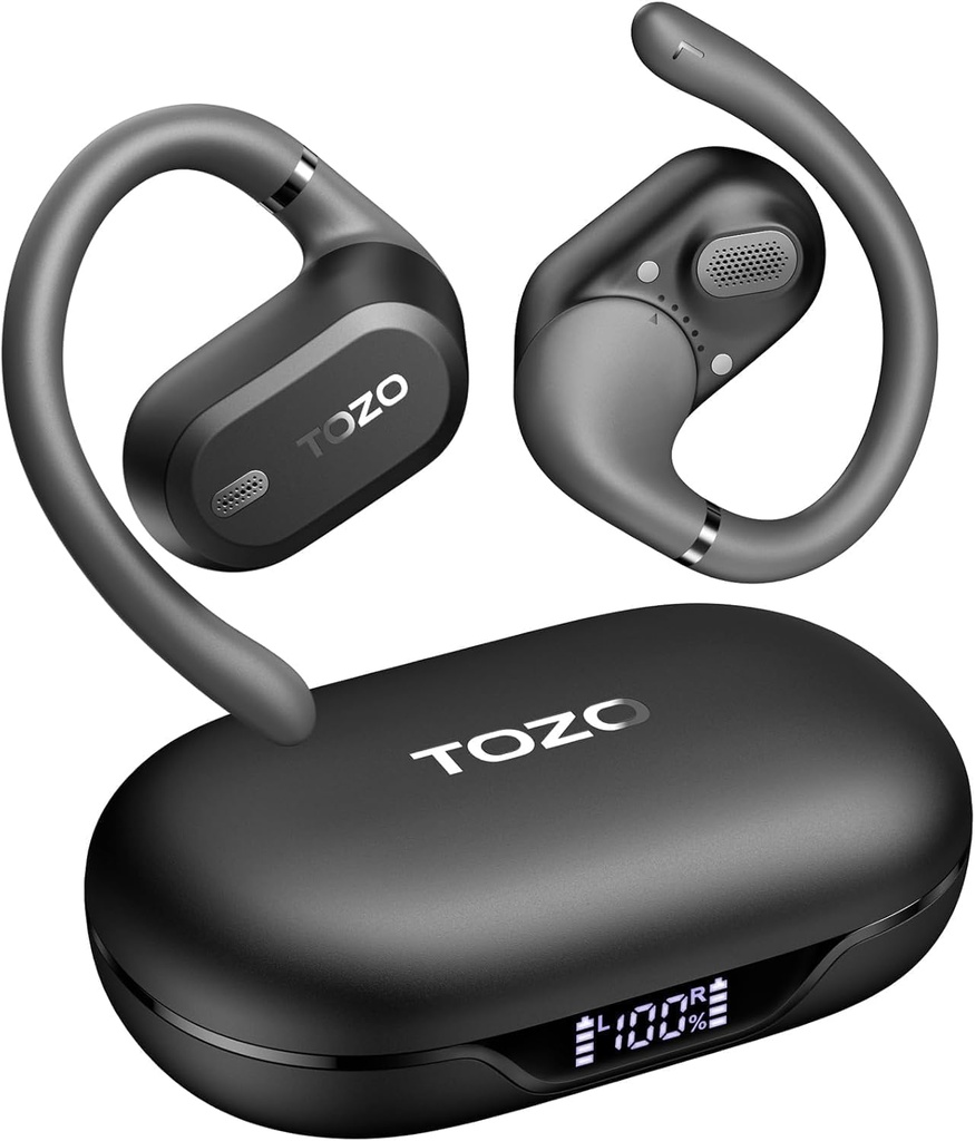 TOZO OpenWear Open-Ear Headphones, AI Translation Earbuds for 164 Languages, Bluetooth 5.4 w