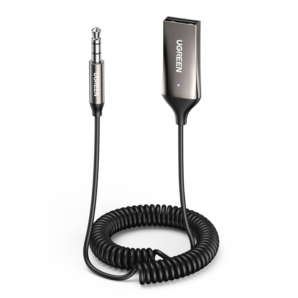 UGREEN Bluetooth Aux Adapter, Car Aux Bluetooth 6.0 Receiver USB Audio Adaptor with 3.5mm 
