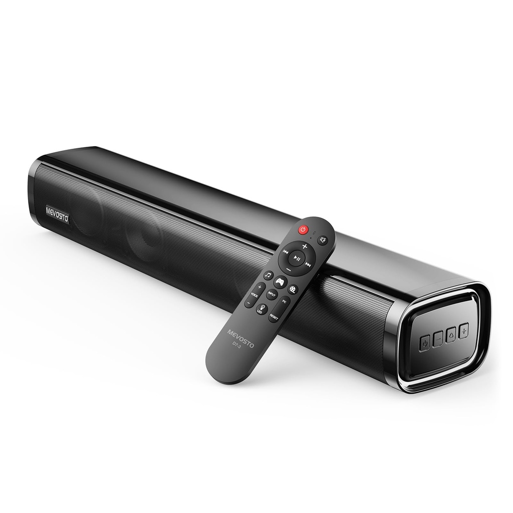 MEVOSTO Soundbar, 2.1CH Mini Sound Bar for TV with Subwoofer, 60W Computer PC Speaker 