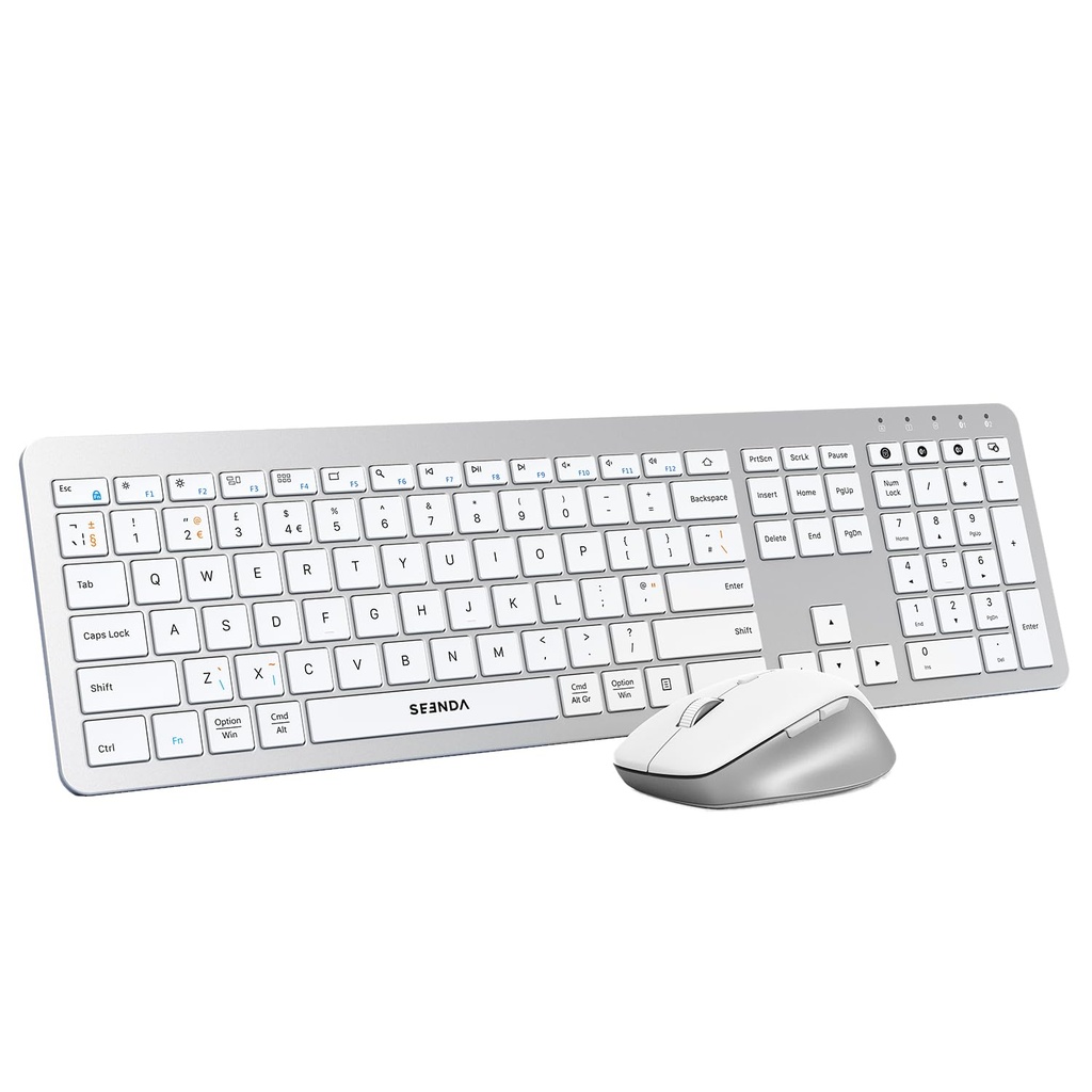 seenda COE300 Wireless Bluetooth Keyboard and Mouse, Dual Bluetooth+2.4G USB Connections