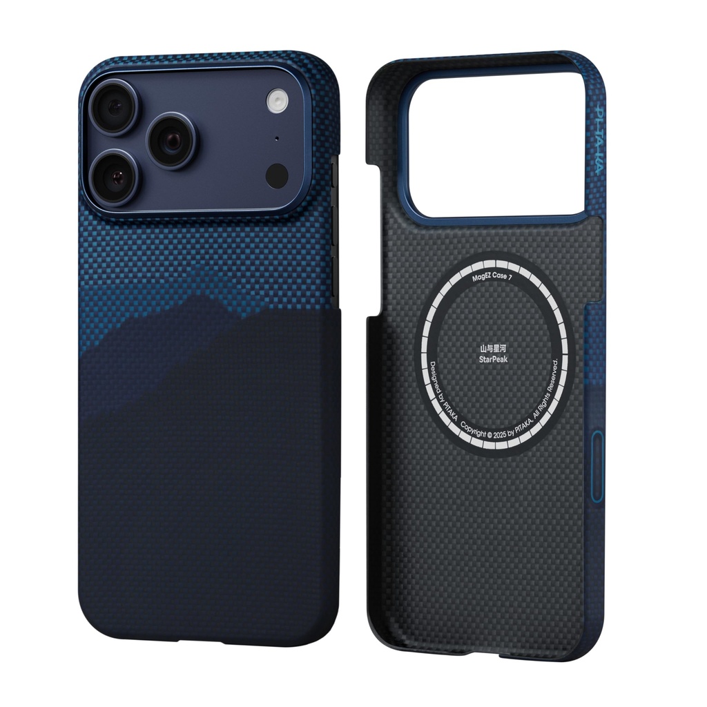 pitaka Magnetic iPhone 17 Pro Max Aramid Fibre Case with Sensitive Camera Control Button Com