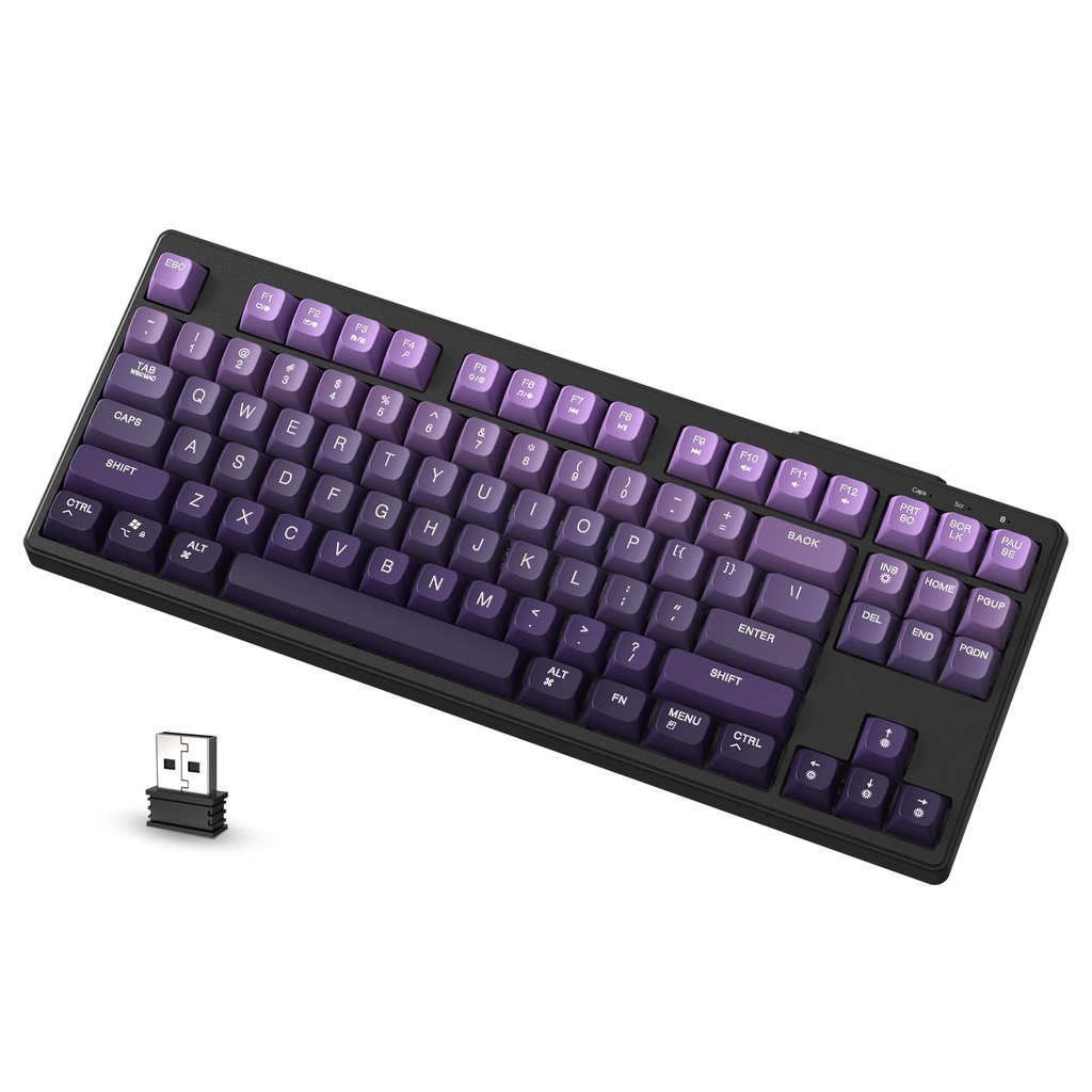 ATTACK SHARK X FREEWOLF M87 80% Wireless Gaming Keyboard, 87 Keys TKL Rainbow Backlit