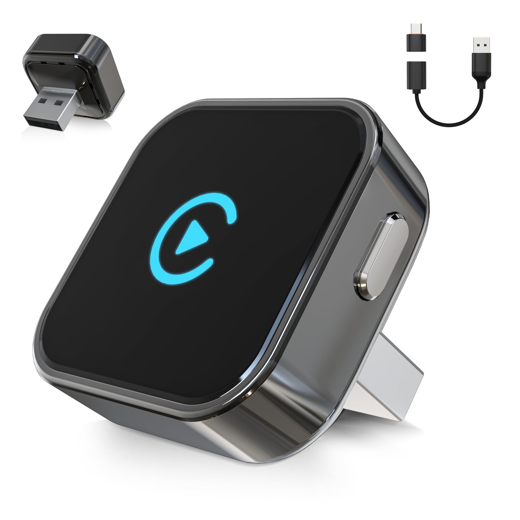 Wireless CarPlay & Android Auto Adapter 2026 Upgrade Instant 2-Phone Switch, 2-in-1 Plug