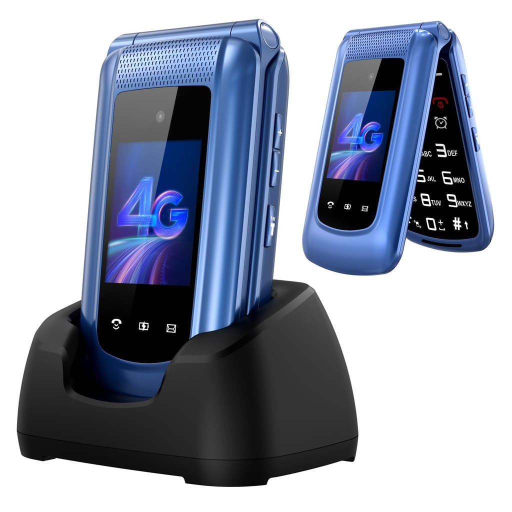 uleway 4G Big Button Mobile Phone for Elderly Sim Free Unlocked Simple Senior Flip Phone 