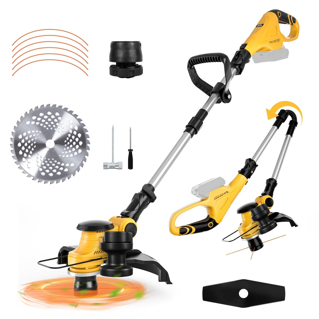 Cordless String Trimmer Compatible with DeWalt 20V Battery, 3 in 1 Trimmer and Edger 