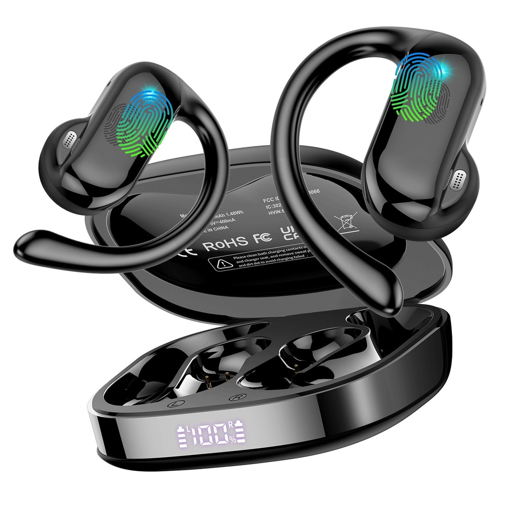 DUSONLAP Open-Ear Headphones, Sports Ear Buds with Ear Hooks Earphones Wireless Earbuds 2026