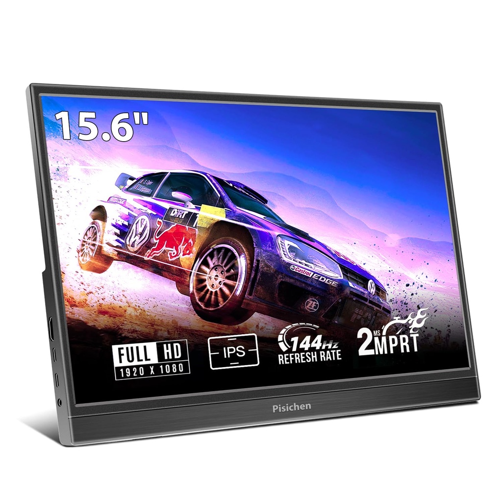 Pisichen Portable Monitor, 15.6 Inch 144Hz FHD 1920ÃƒÂ—1080P IPS Gaming Display, HDR Screen